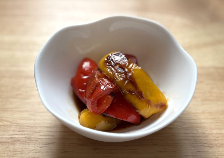 Grilled Peppers in Dashi Marinade