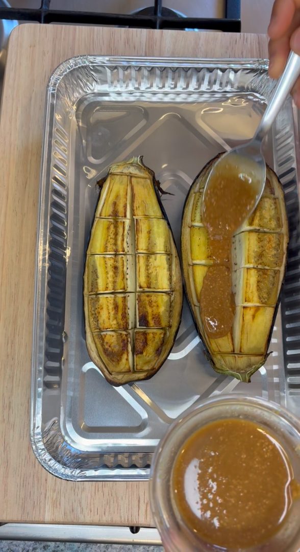 Grilled Aubergine with Miso Glaze